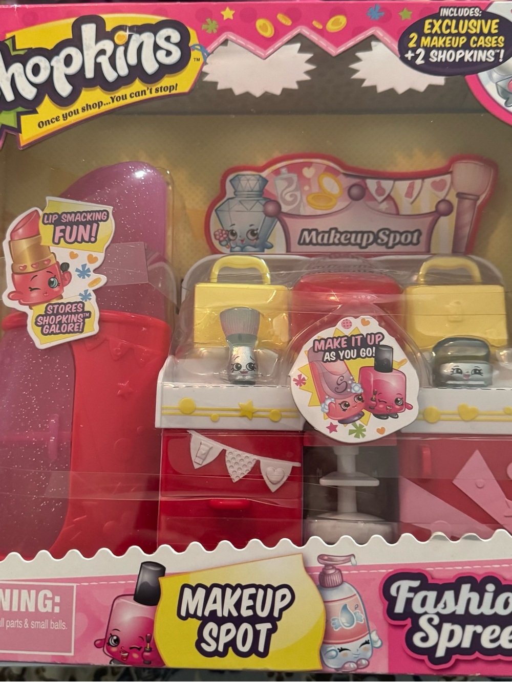 New Shopkins Fashion Spree Makeup Spot Playset - NIB Factory Sealed Vintage